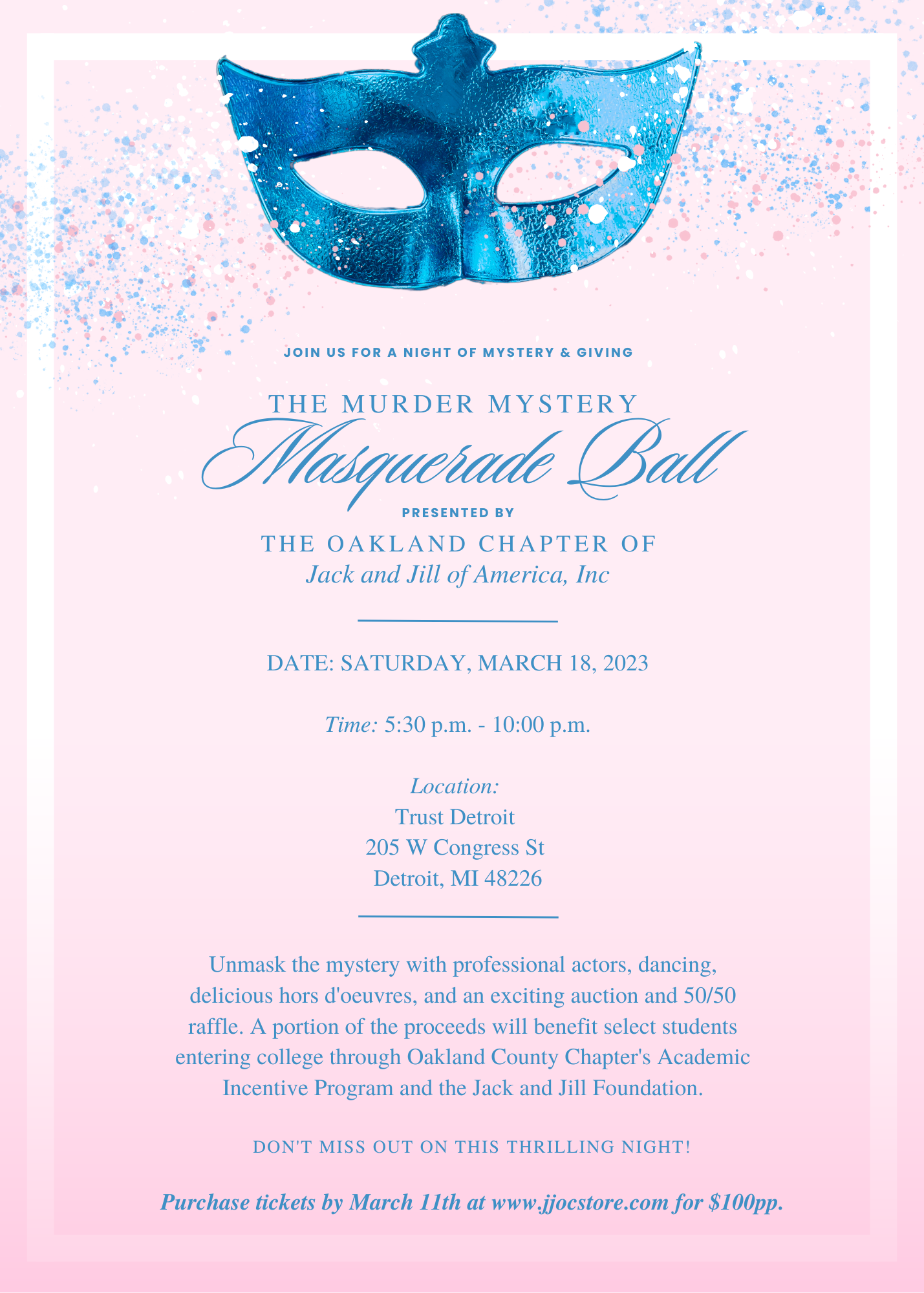 Murder Mystery Masquerade Ball Ticket